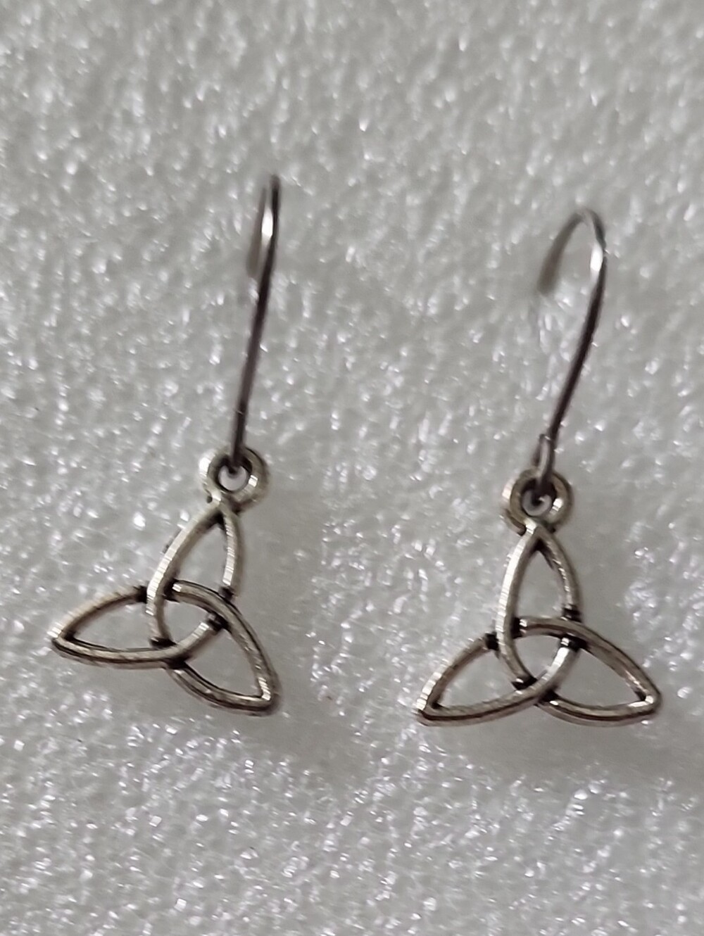 Hand Crafted Silver Trinity Knot Drop Earrings